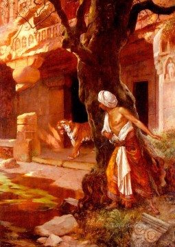 虎を待ちながら アラビアの画家 ルドルフ・エルンスト Oil Paintings